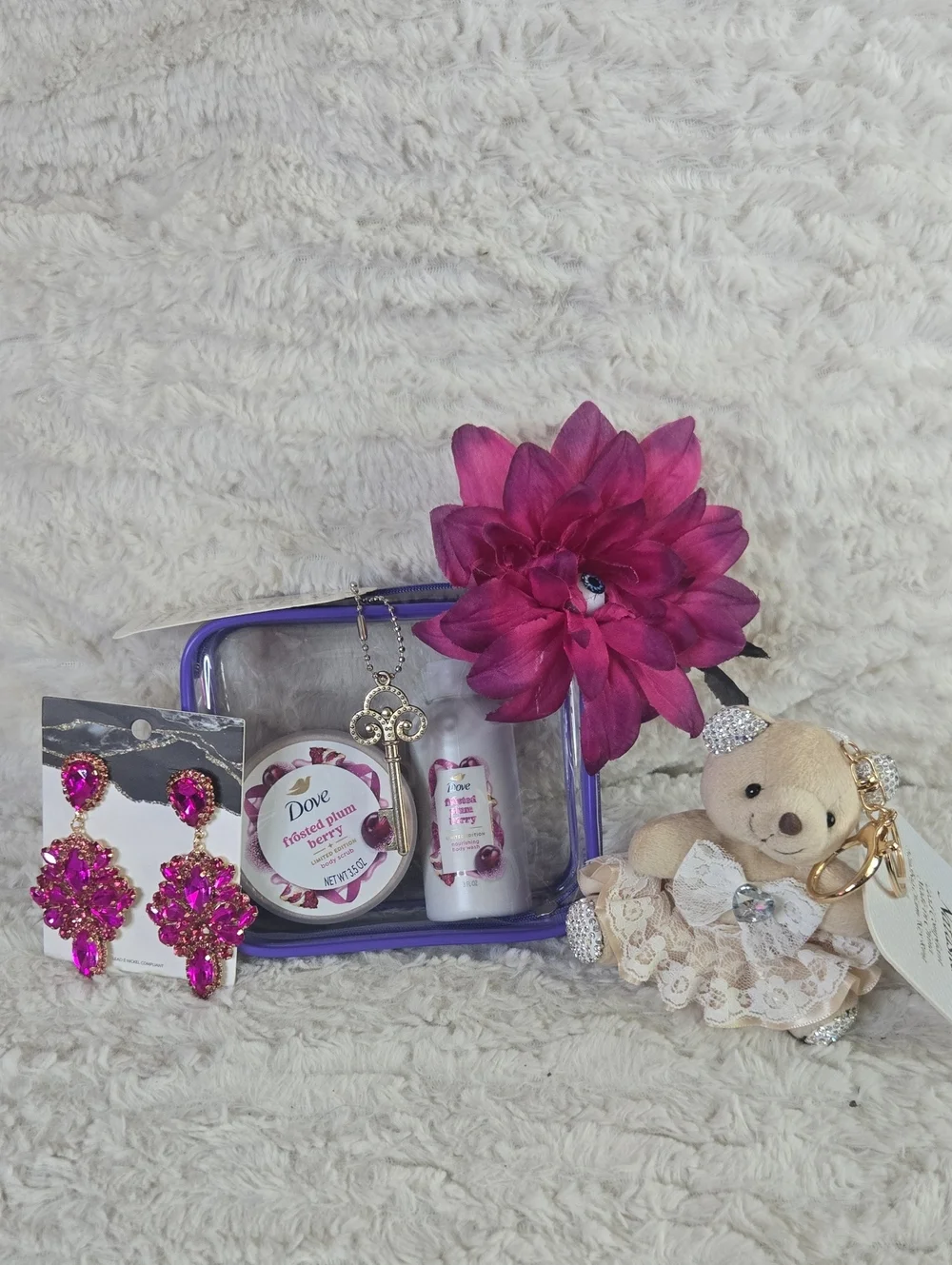 Accessories Gift Set with Purple Flower Accent